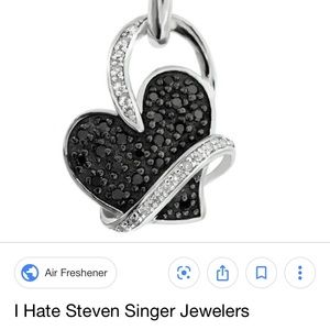 I hate Steven Singer Black Heart Necklace